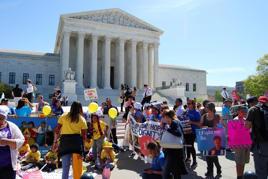 April 18, 2016 - After hearing the oral arguments at the Supreme Court in the case of Texas v. United States, I met with supporters of DACA and DAPA on the Supreme Court steps.